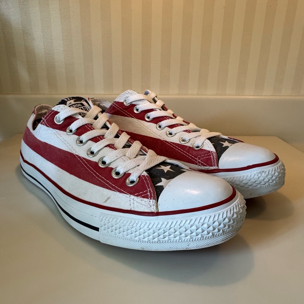 Converse Chuck Taylor All Star US Flag Low Top Sneakers Unisex M 9.5 W 11.5